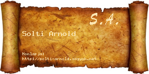 Solti Arnold névjegykártya